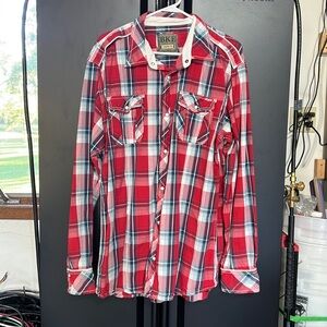 Men’s BKE athletic fit Pearl snap shirt size XXL EUC